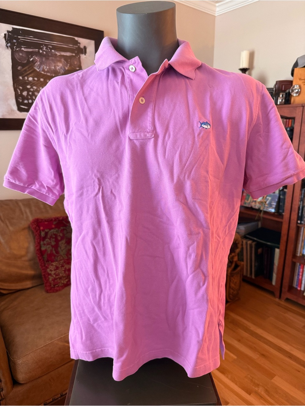 Southern Tide Skipjack Pink Polo with Embroidered Fish Logo